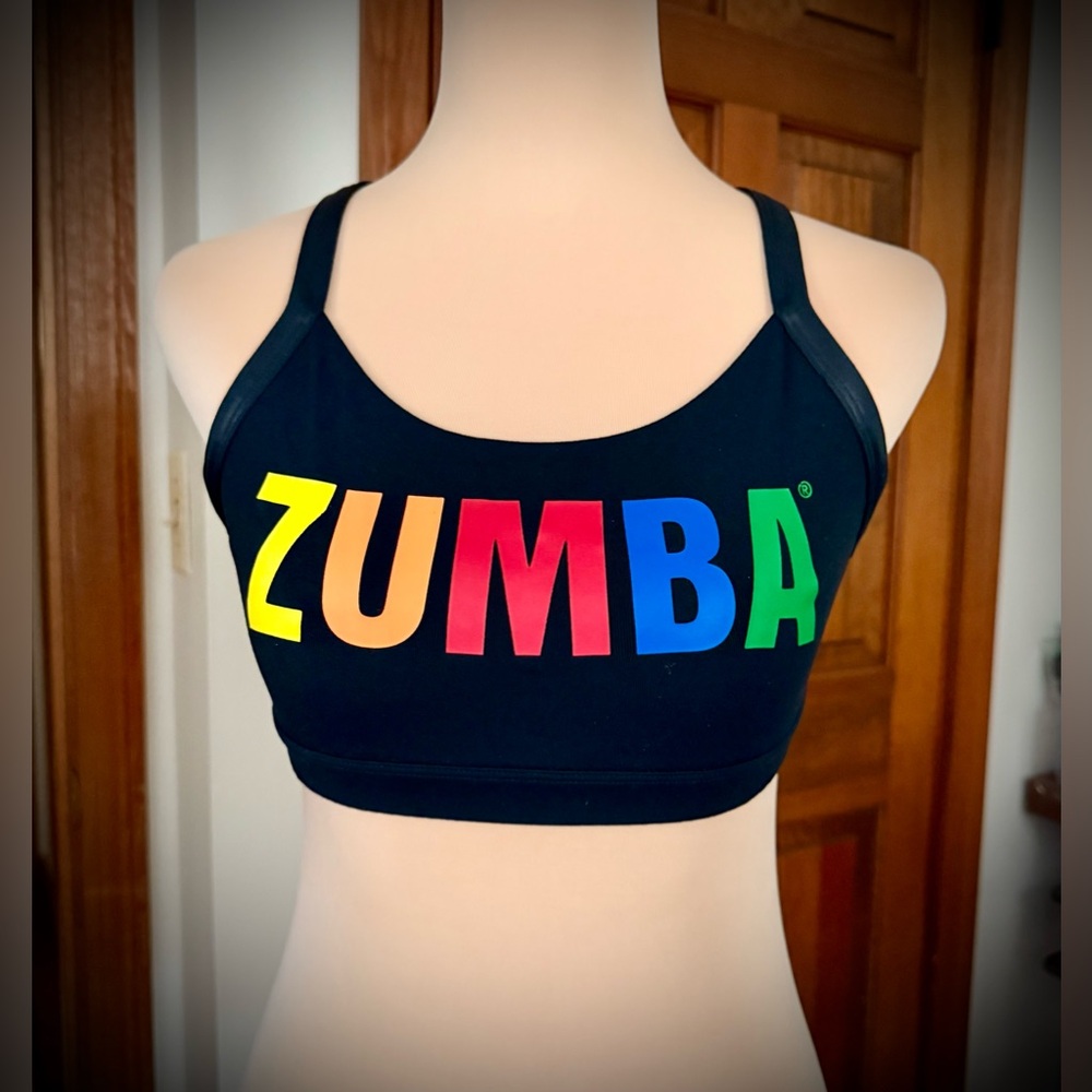 Zumba Fitness Multicolor Logo Sports Bra Spicy/Small